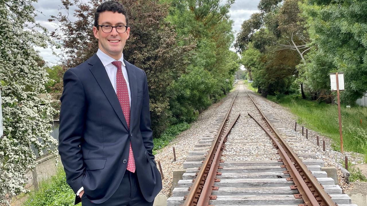 Kavel MP Dan Cregan next to train line in Mt Barker. Picture: Supplied