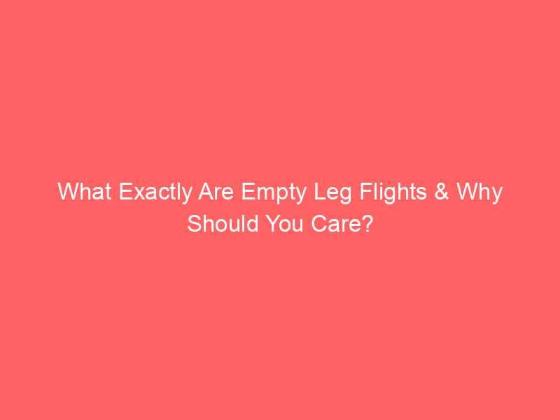 What Exactly Are Empty Leg Flights & Why Should You Care?