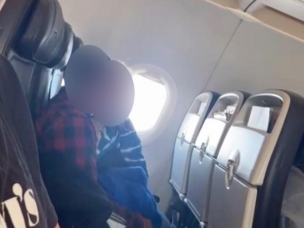 Couple perform sex act on plane