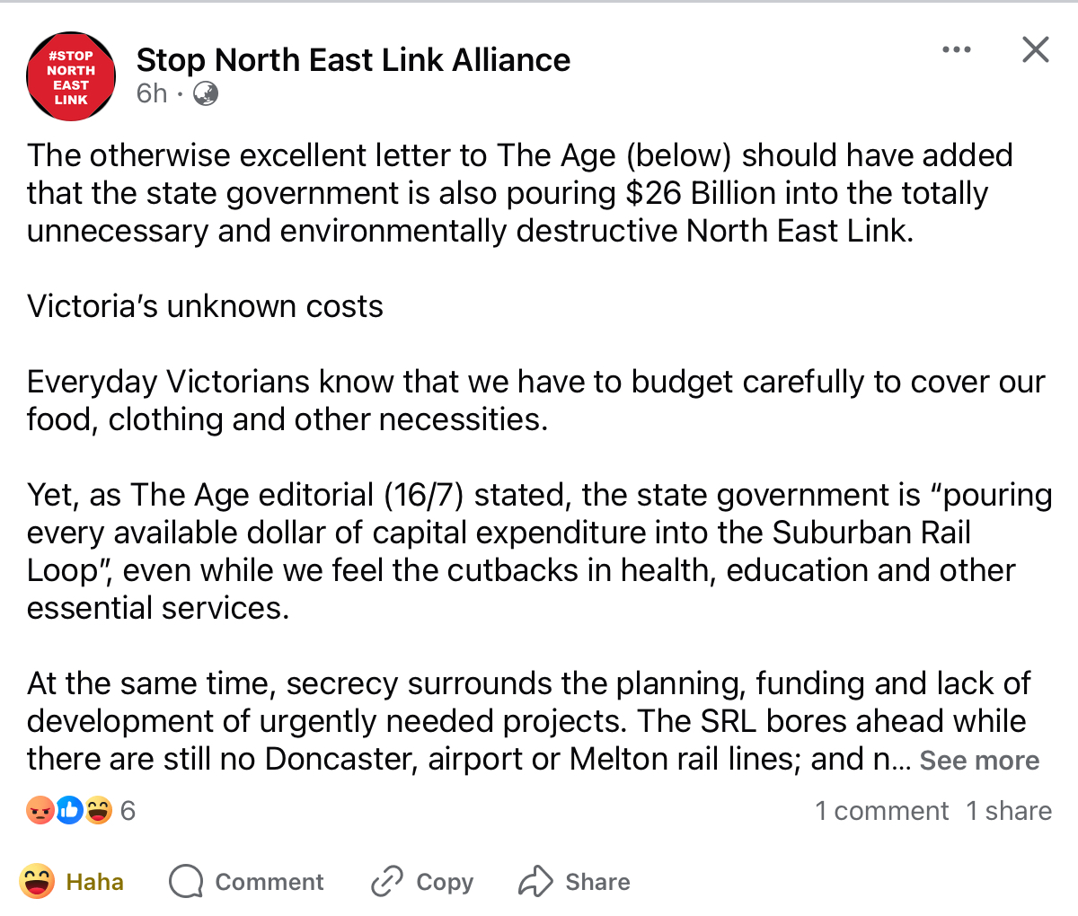 The North East Link is worse than the Suburban Rail Loop