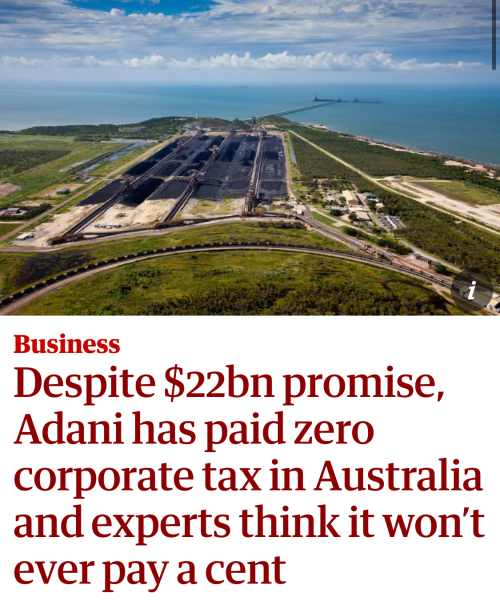 Adani has paid ZERO corporate tas in Australia