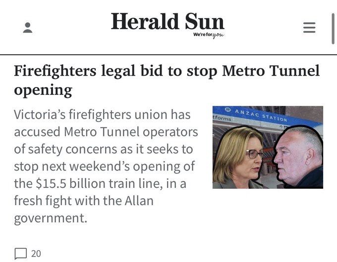 United Firefighters Union in bid to delay train line opening