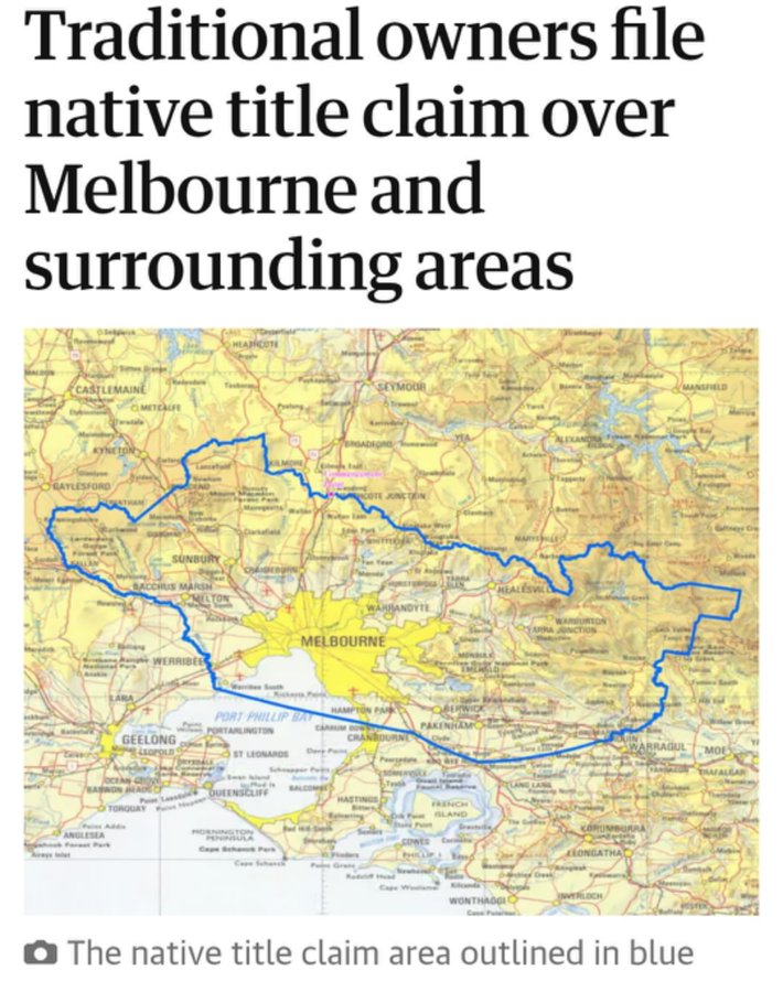 Traditional owners have filed a native title claim over Melbourne
