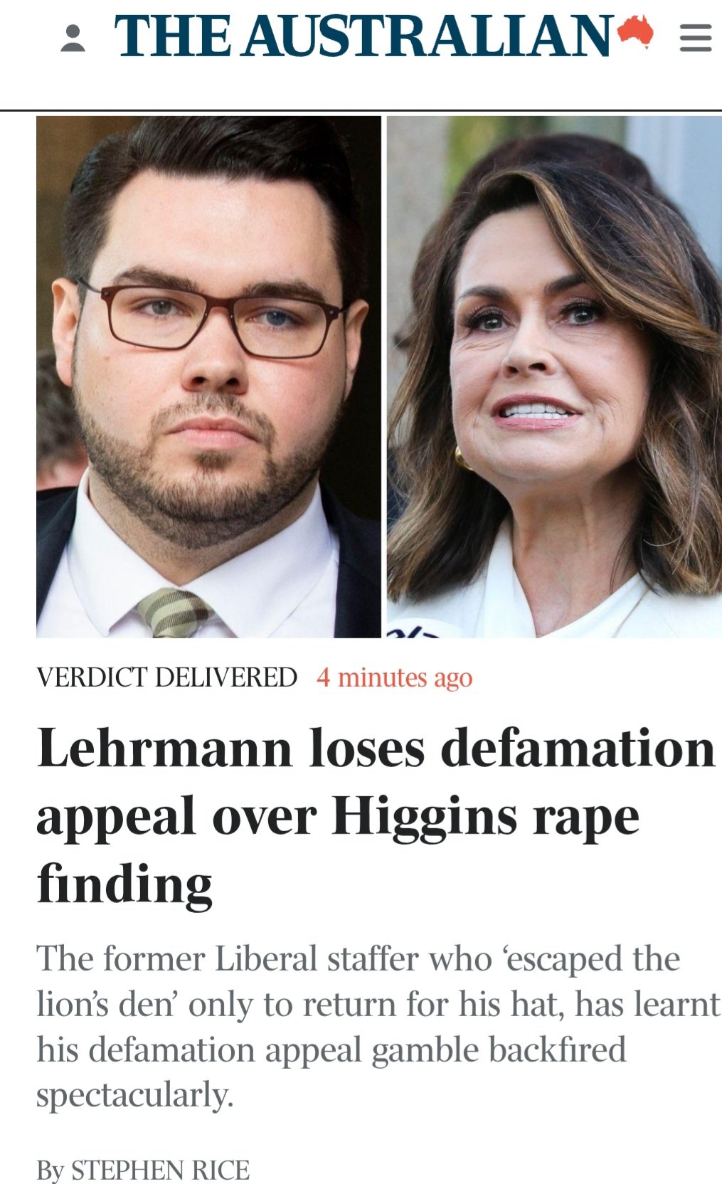 Federal Court Dismisses Lehrmann’s Appeal in Defamation Case