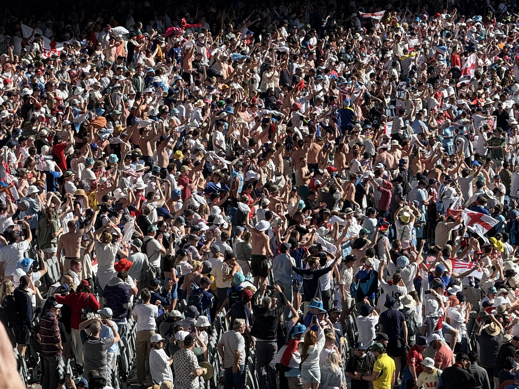 The Barmy Army at the MCG after England win the fourth test