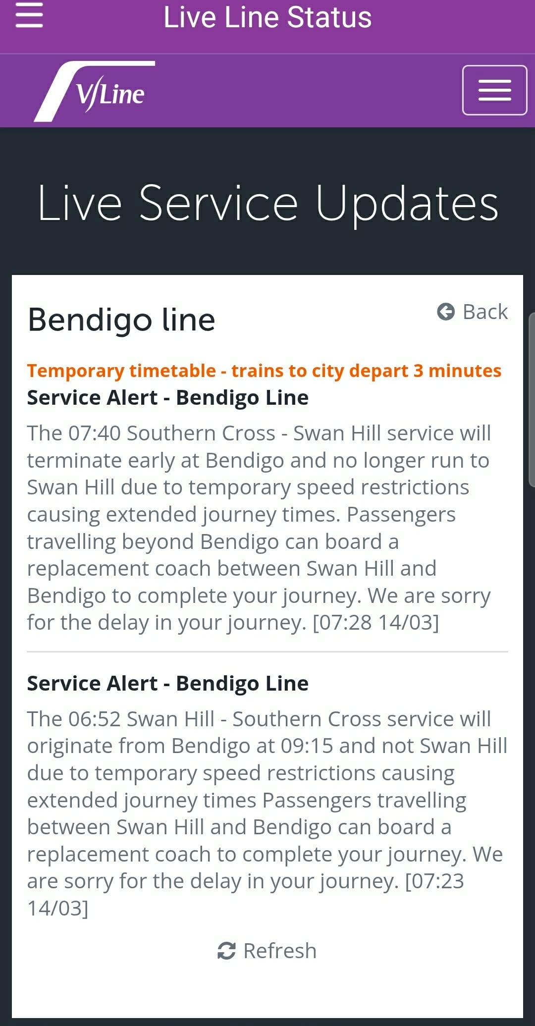 N452 with busted train radio stuffs up the morning service V/Line failures